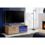 Extreme furniture - armoire tv t32 - 100, (lxhxp): 100 x 34, 5 x 45, corps en wotan mat, faades en wotan ...