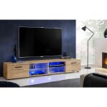 Extreme furniture - armoire tv t32 - 200, (lxhxp): 200 x 34, 5 x 45, corps en wotan mat, faades en wotan ...