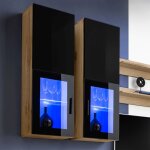 Extreme furniture, vitrine murales suspendue t51, (lxhxp): 40 x 120 x 29, corps en wotan mat, faades ...