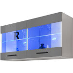 Extreme furniture - vitrines murales t25, (lxhxp): 100 x 50 x 30, corps en blanc mat, faades en brillant ...