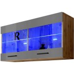 Extreme furniture - vitrines murales t25, (lxhxp): 100 x 50 x 30, corps en wotan mat, faades en brillant ...