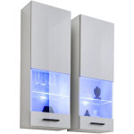 Extreme furniture - vitrine murales suspendue t51, (lxhxp): 40 x 120 x 29, corps en blanc mat, faades ...