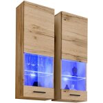 Extreme furniture, vitrine murales suspendue t51, (lxhxp): 40 x 120 x 29, corps en wotan mat, faades ...