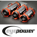 Eyepower - 20kg power bag + 4 poids tanches kettlebell - 20x60 sac de sable musculation