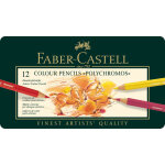 Faber - crayon de couleur polychromos castell fc - 110012, �paisseur de mine 3, 8 mm, coffret de 12 pi�ces ...