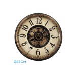 Fabrilamp - horloge de mur tr�vise noir or 83x83x10 cm engrenages avec mouvement