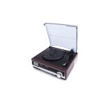 Fabrilamp - platine vinyle audio  entranement par courroie camry premium cr1113 noir, chrome, bois ...