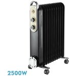 Fabrilamp - radiateur � huile amarantus 2500w 11elements noir / beige 3powers anti - tip thermostat s�curit� ...
