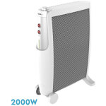 Fabrilamp - radiateur de mica imperial 2000w 2elem blanc / argent 2 puissances anti - basculement, thermostat, ...