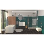 Ondee - zen - porte de douche ekla - acc�s d'angle - finition s�rigraphi� - 120x185cm