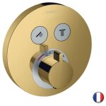 Fa�ade showerselect s pour mitigeur thermostatique encastr� aspect dor� poli - hansgrohe