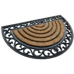 Paillasson demi - lune en coco antid�rapant 75x45 cm pour porte d'entr�e