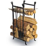 Serviteur de chemin�e - porte b�ches avec accessoires