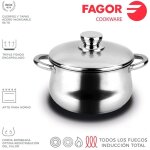 Fagor - pot en acier inoxydable silverinox + couvercle en acier inoxydable 18 / 10 �24x15cm