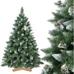 Fairytrees sapin de nol artificiel, pin naturel enneig avec pommes de pin naturels, matriel pvc, socle ...