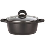 Faitout fonte d'aluminium - gsw - silcoguss - 28 cm - induction - noir