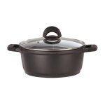 Faitout fonte d'aluminium - gsw - silcoguss - 28 cm - induction - noir