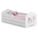 Fala lit d'enfant avec tiroir et tringle 160x80 fille avec licorne