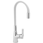 Mitigeur �vier avec douchette flexible couleur blanc