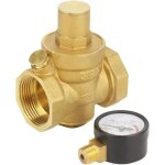 Famille - gabrielle dn32 vanne de r�duction de pression d'eau r�glable en laiton avec manom�tre compteur ...