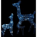 Famille de rennes de d�coration acrylique 160 led blanc froid vidaxl