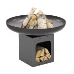 Farmcook - brasero de jardin tono en acier avec range bois - � 60cm - acier naturel - 60 - - - acier ...