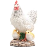 Poule avec poussins en rsine 15 x 11 x 20 cm