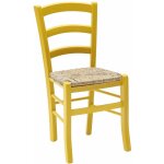 Lot de 2 chaises en bois massif jaune ? assise en paille ? hauteur 88 cm ? largeur 43 cm ? pour cuisine ...