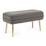 Banquette fashion commerce avec rangement pavlina mauve gris 80x38x42 cm
