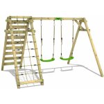 Fatmoose - portique balanoire aire de jeux jollyjungle avec portique bois pour enfants - pommevert