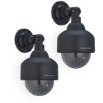 Fausse caméra, lot de 2, clignotant, intérieur & extérieur, dissuader intrus, sécurité, noir - relaxdays ... Fausse caméra, lot de 2, clignotant, intérieur & extérieur, dissuader intrus, sécurité, noir - relaxdays ...