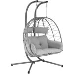 Hinhocker fauteil hamac pour 2 personnes avec ch�ssis gris si�ge xxl avec coussins et rembourrage de ...