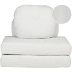 Fauteuil 1 place pliable canap - lit d'invit moderne minimaliste avec coussins en velours ctel blanc ...