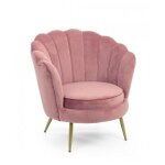 Fauteuil 80x76x84 cm en velours rose et dor� - coqui