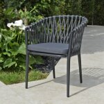 Gecko outdoor - fauteuil en aluminium anthracite et corde gris fonc�, lula
