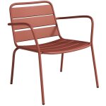 Fauteuil bas de jardin empilable en m�tal - terracotta - mirmande de mylia