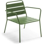 Fauteuil bas de jardin en m�tal vert cactus - palavas