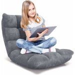 Relax4life - fauteuil bas multiposition rglable en 14 angles, chauffeuse convertible en molleton corail ...