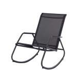 Proloisirs - fauteuil basculant de jardin noa rocking - graphite / gris 61 x 90 x 100 cm