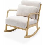 Sweeek - fauteuil à bascule design en bois et tissu. bouclettes blanches. 1 place. rocking chair scandinave ... Sweeek - fauteuil à bascule design en bois et tissu. bouclettes blanches. 1 place. rocking chair scandinave ...
