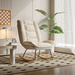 Fauteuil � bascule inclinable, rocking chir avec dossier r�glable sur 12 niveaux, 77x90x98cm, tissu leathaire, ...