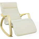 Fauteuil  bascule avec repose - pied rglable design rocking chair fauteuil relax bouleau flexible (beige) ...