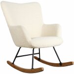 Happy garden - fauteuil à bascule en tissu bouclette écru kaira Happy garden - fauteuil à bascule en tissu bouclette écru kaira