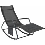 Sobuy - fauteuil  bascule transat de relaxation chaise longue bain de soleil rocking chair ? avec pochette ...