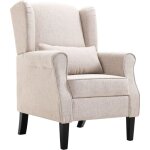 Fauteuil beige tissu vidaxl