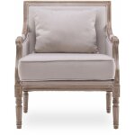 Intensedeco - fauteuil bergère ambroise style louis xvi tissu beige Intensedeco - fauteuil bergère ambroise style louis xvi tissu beige