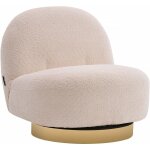Palozi sofa - fauteuil bouclette pivotant 'churchill' - 76 x 80 x 74 cm - blanc