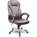 Fauteuil de bureau en cuir marron sofotel eg - 222