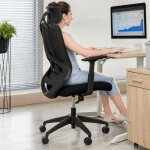 Fauteuil de bureau ergonomique avec m�canisme basculant, chaise de bureau en maille, respirant, appui ...