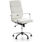 Fauteuil de bureau morgan inclinable blanc, cuir synthtique